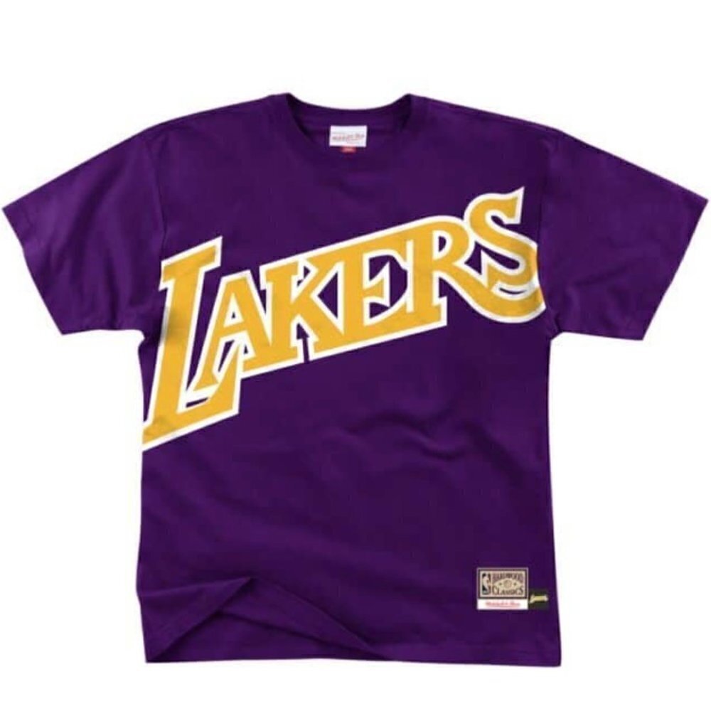 NWT Mitchell & Ness Big Face 2.0 Short Sleeve Tee Los Angeles Lakers Size M